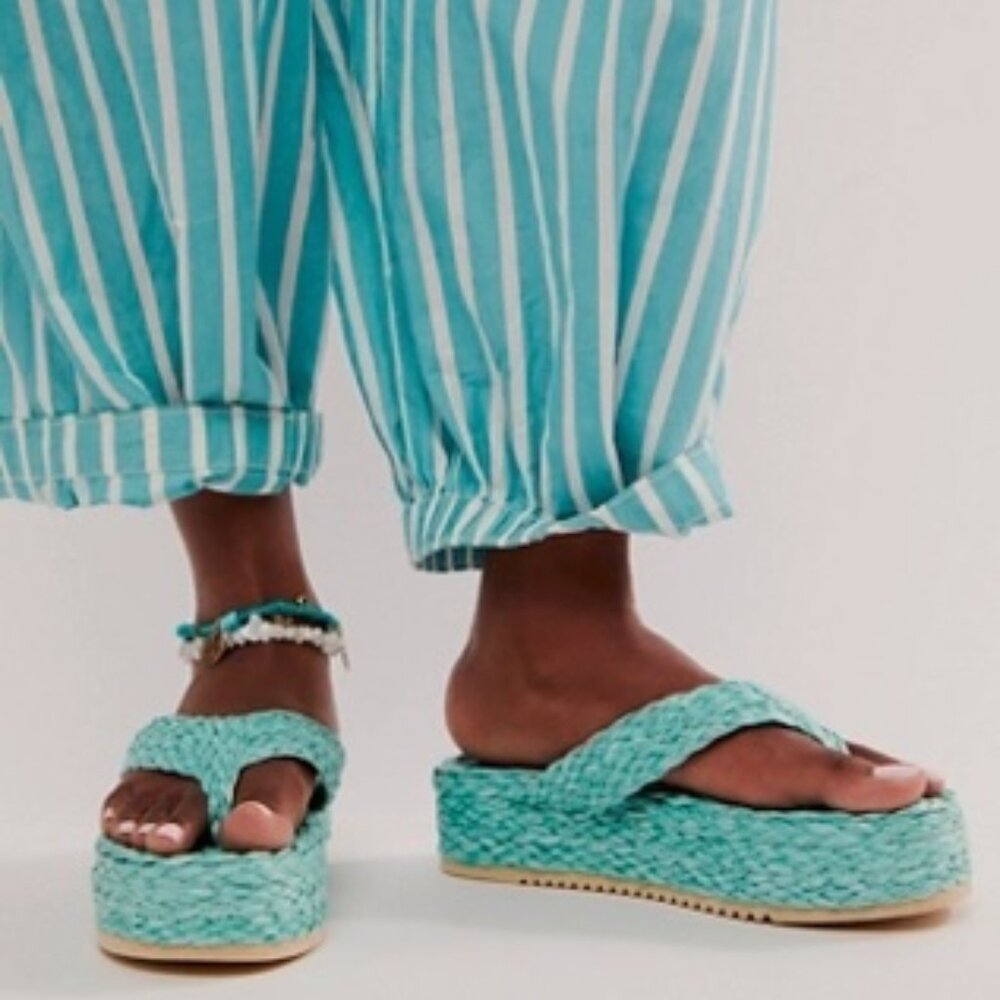 Free People Beach by Matisse Sailor Thong Sandals in Sea Green